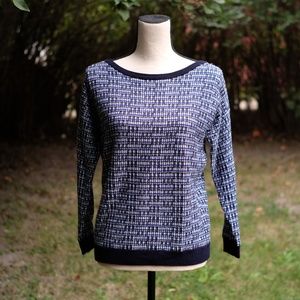 J. Crew Soft Wool Navy/Blue Silver Thread Sweater